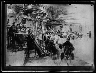 Orchestra Rehearsal of the Viennese Philharmonic Orchestra by Ferdinand Schmutzer