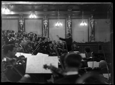Orchestra Rehearsal of the Viennese Member of a Philharmonic Orchestra by Ferdinand Schmutzer