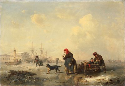 Neva in Saint Petersburg in Winter by Ferdinand Theodor Hildebrandt