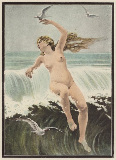 Waves and seagulls by Ferdinand Victor Eugene (after) Delacroix