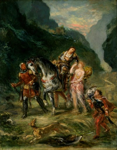 Angelica and the Wounded Medoro, c.1860 by Ferdinand Victor Eugene Delacroix