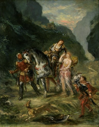 Angelica and the Wounded Medoro by Ferdinand Victor Eugene Delacroix