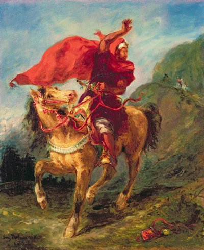 Arab Horseman Giving a Signal by Ferdinand Victor Eugene Delacroix