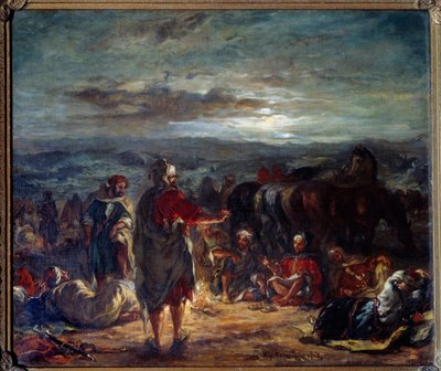 Arab Camp at Night by Ferdinand Victor Eugene Delacroix