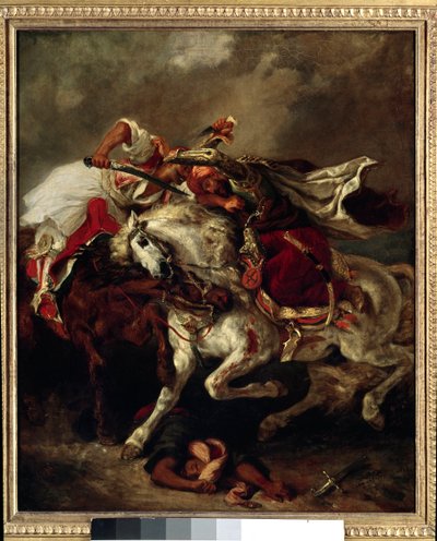 Battle of Giaour and Pasha by Ferdinand Victor Eugene Delacroix