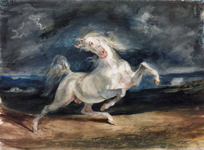 Horse Frightened by Lightning by Ferdinand Victor Eugene Delacroix