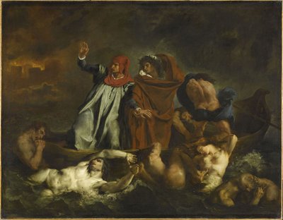 Dante and Virgil in Hell. The Barque of Dante, 1822 by Ferdinand Victor Eugene Delacroix