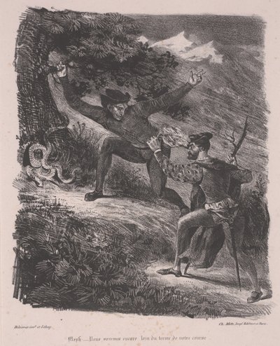 Faust and Mephistopheles in the Harz Mountains by Ferdinand Victor Eugene Delacroix