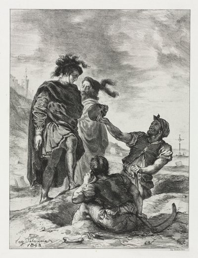 Hamlet: Hamlet and Horatio with the Grave Diggers by Ferdinand Victor Eugene Delacroix