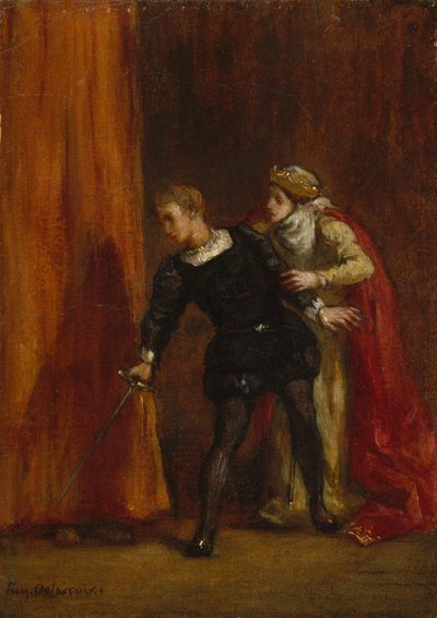 Hamlet and His Mother by Ferdinand Victor Eugene Delacroix