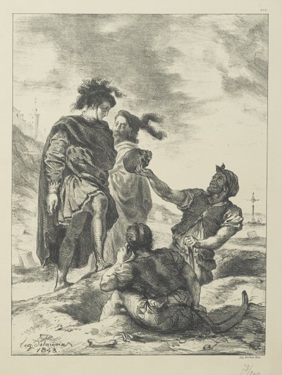 Hamlet and Horatio Before the Grave Diggers by Ferdinand Victor Eugene Delacroix