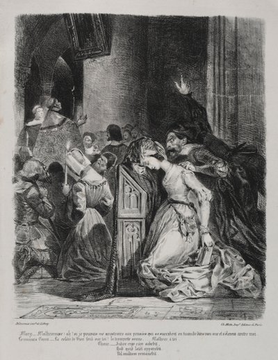 Illustrations for Faust: Marguerite at Church by Ferdinand Victor Eugene Delacroix