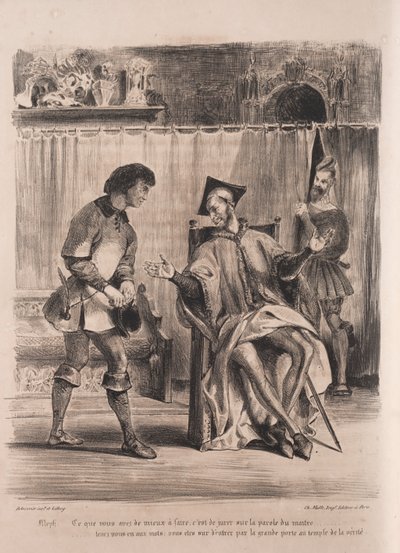 Illustrations for Faust: Mephistopheles Receives the Schoolboy, 1828 by Ferdinand Victor Eugene Delacroix