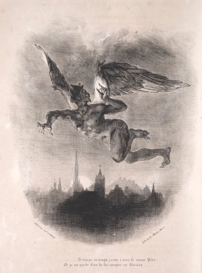 Illustrations for Faust: Mephistopheles in the Air, 1828 by Ferdinand Victor Eugene Delacroix