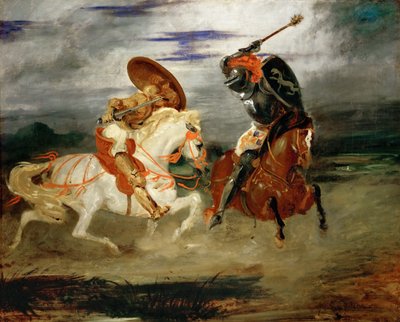 Knights Fighting in the Countryside by Ferdinand Victor Eugene Delacroix