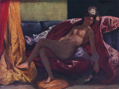 La Femme au Perroquet by Ferdinand Victor Eugene Delacroix