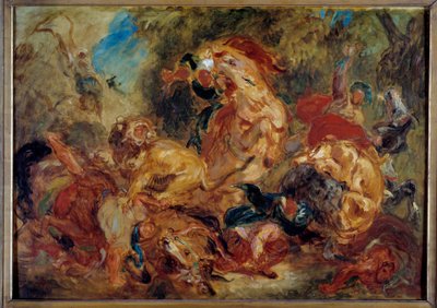 Lion Hunt by Ferdinand Victor Eugene Delacroix