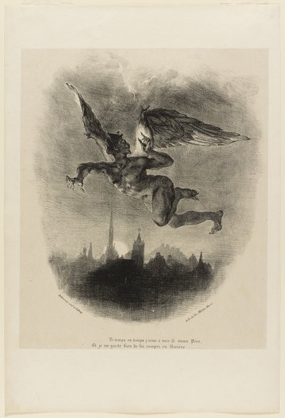 Mephistopheles in the Air (Frontispiece from Faust) by Ferdinand Victor Eugene Delacroix