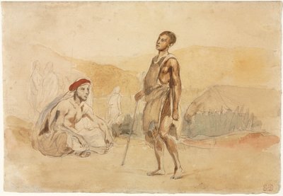 Moroccans in the Countryside by Ferdinand Victor Eugene Delacroix