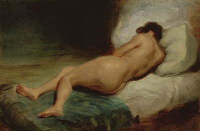Nude Woman Lying on a Bed by Ferdinand Victor Eugene Delacroix