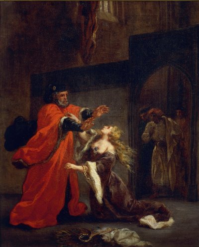 Othello, Act I, Scene 3: Desdemona at the Feet of Her Father by Ferdinand Victor Eugene Delacroix