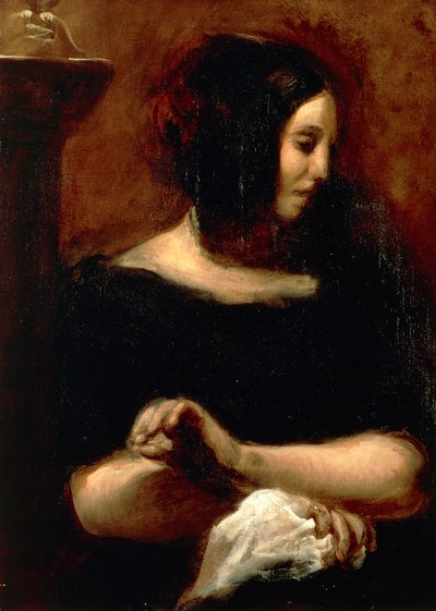 Portrait of George Sand by Ferdinand Victor Eugene Delacroix