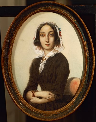 Portrait of George Sand by Ferdinand Victor Eugene Delacroix