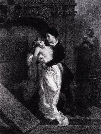 Romeo and Juliet (engraving) by Ferdinand Victor Eugene Delacroix