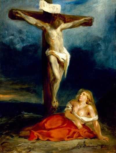 Saint Mary Magdalene at the Foot of the Cross by Ferdinand Victor Eugene Delacroix