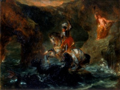 St George Fighting the Dragon or Perseus Delivering Andromeda, 1847 by Ferdinand Victor Eugene Delacroix