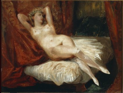Study of Naked Woman Lying on a Couch by Ferdinand Victor Eugene Delacroix