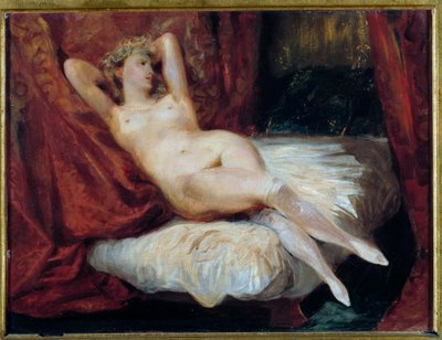 Study of Naked Woman Lying on a Couch by Ferdinand Victor Eugene Delacroix