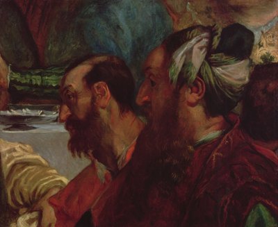 Study of Two Heads (detail) by Ferdinand Victor Eugene Delacroix