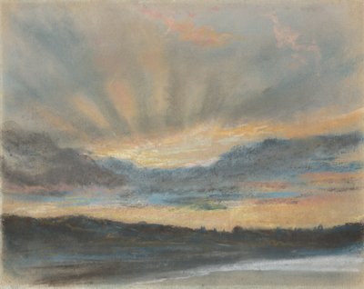 Sunset by Ferdinand Victor Eugene Delacroix