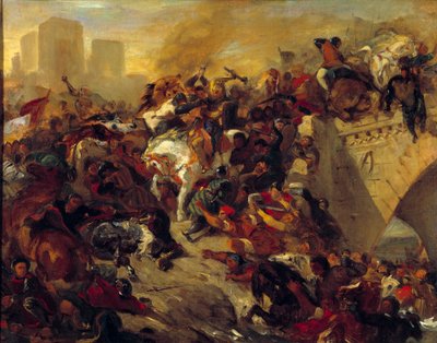 The Battle of Taillebourg won by Saint Louis on 21 July 1242 by Ferdinand Victor Eugene Delacroix
