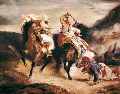 The Fight of Giaour and Pasha by Ferdinand Victor Eugene Delacroix