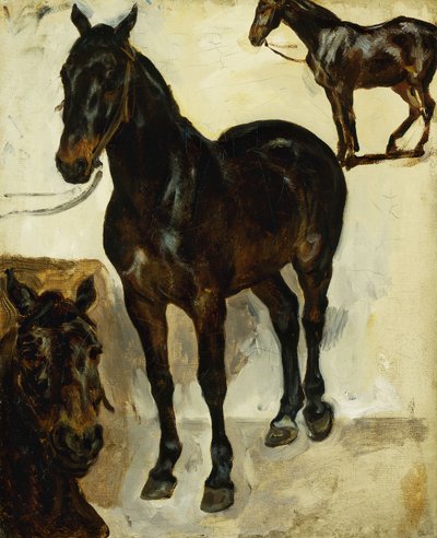 Three Studies of Horses by Ferdinand Victor Eugene Delacroix