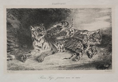 Young Tiger Playing with its Mother, 1831 by Ferdinand Victor Eugene Delacroix