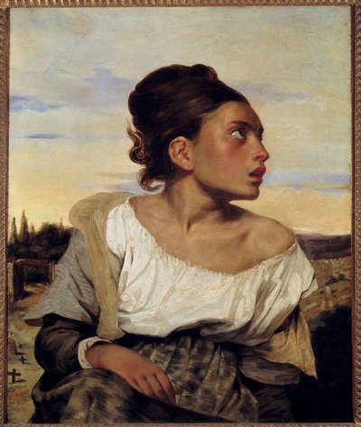 Young Orphan at the Cemetery by Ferdinand Victor Eugene Delacroix