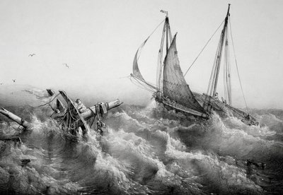 After storm, Lithograph by Ferdinand Perrot by Ferdinand Victor Perrot