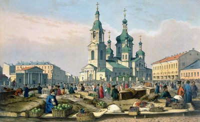 The Hay Square in St. Petersburg, c.1840 by Ferdinand Victor Perrot