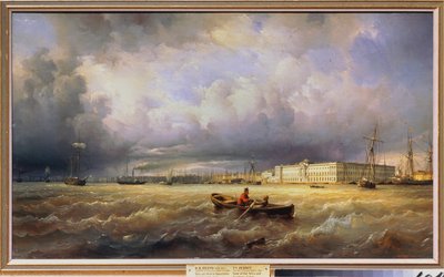 View of the Academy of Fine Arts from the Neva, Saint Petersburg by Ferdinand Victor Perrot