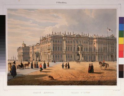 View of the Winter Palace in Saint Petersburg by Ferdinand Victor Perrot
