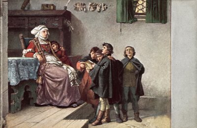 Martin Luther Singing to Frau Cotta When He Was a Student in Eisenach, Germany, 1499 by Ferdinand Wilhelm Pauwels