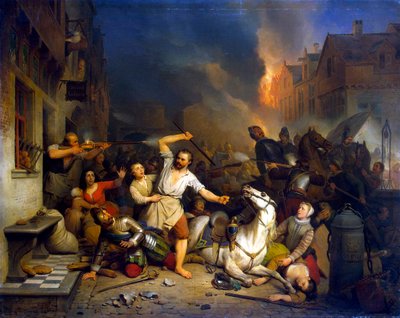 French Fury in Antwerp by Ferdinand de Braekeleer the Elder