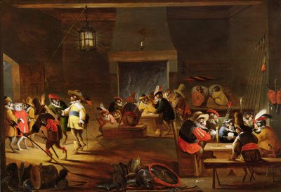 Monkeys in a Tavern by Ferdinand van Kessel