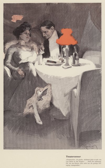Conversation between a Theatre Director and an Actress in a Cafe by Ferdinand von Reznicek