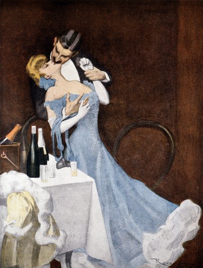Couple languidly in lace by Ferdinand von Reznicek