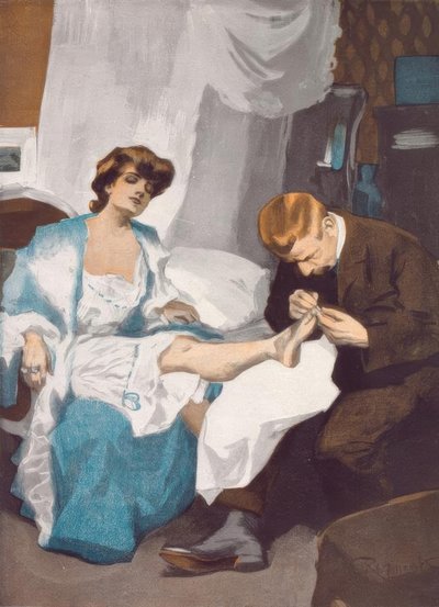 Pedicure. Please, very nice, I am getting engaged today. by Ferdinand von Reznicek