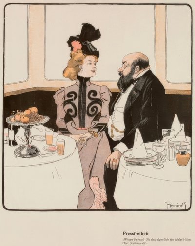 Freedom of the Press. / Do You Know What! You Are a Jolly Chicken, Mr. Prosecutor! by Ferdinand von Reznicek